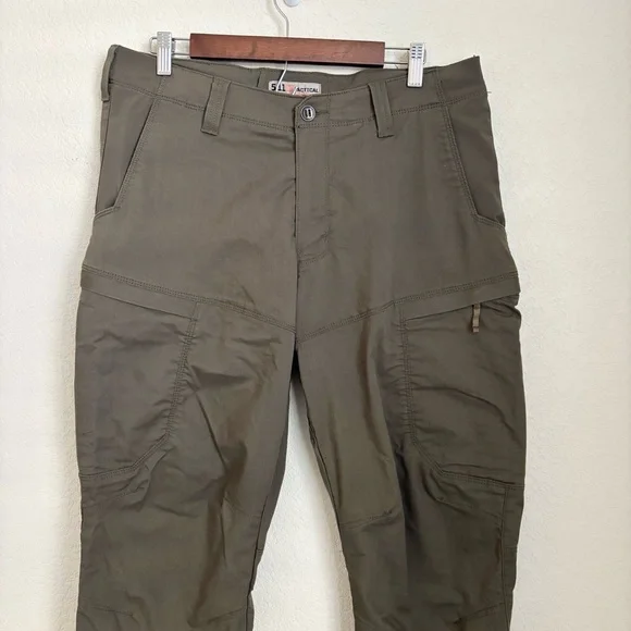 5.11 Tactical Green Cargo Pants Mens Size 36 Polyester Cotton Stretch Outdoor - Picture 2 of 14